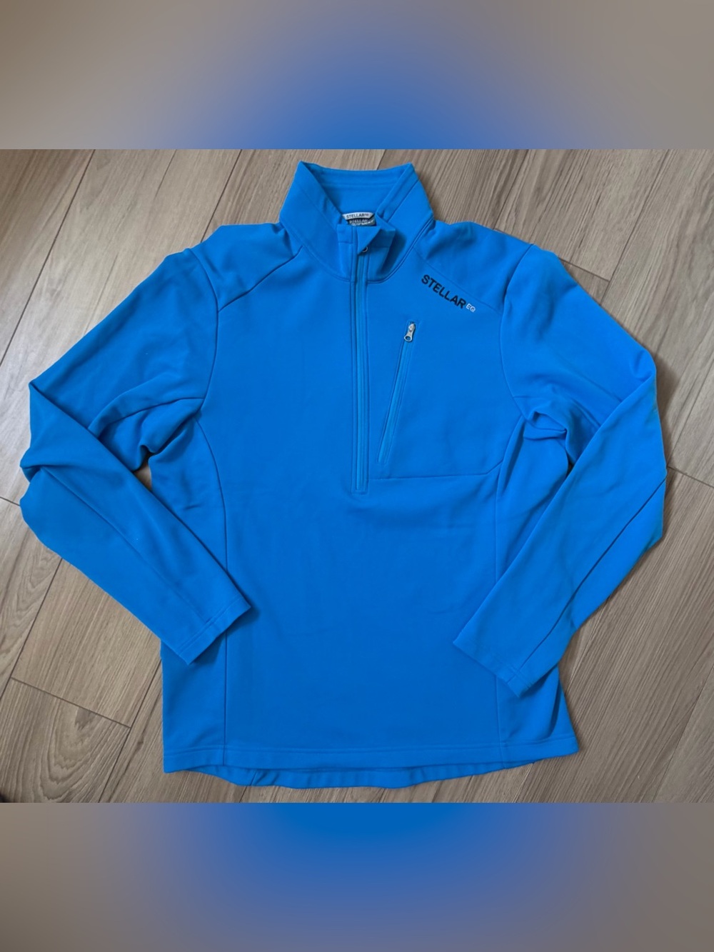 Steller Equipment Light Mid T-Neck 1/2 Zip Fleece Pullover Blue Teal Large